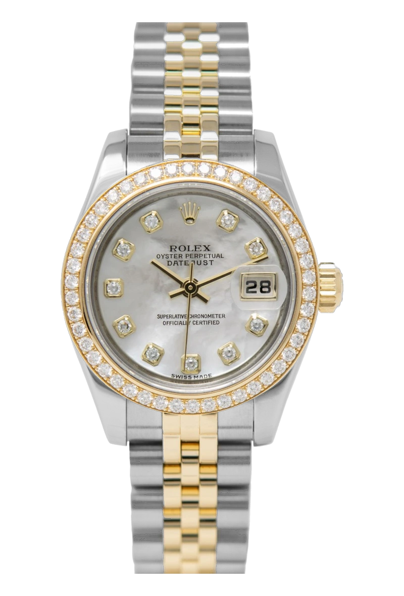 Rolex Datejust 26 179383RBR White mother-of-pearl, set with diamonds dial