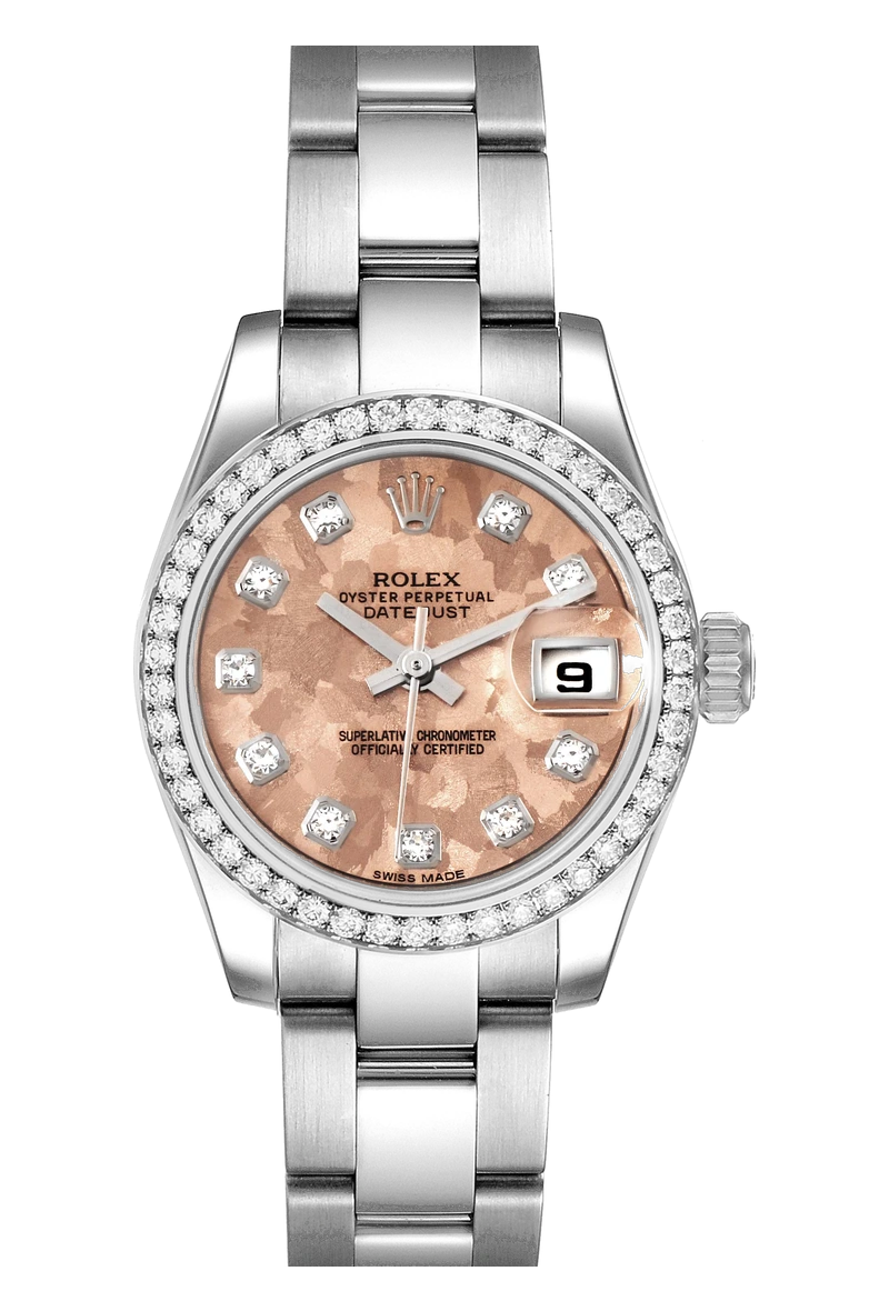 Rolex Datejust 26 179384RBR Pink gold crystals, set with diamonds dial