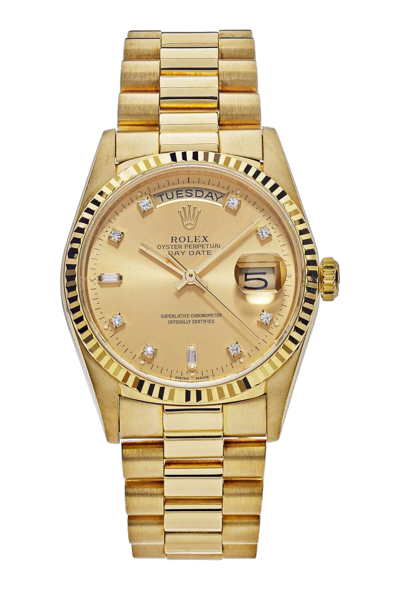 Rolex Day-Date 36 18238 Champagne, set with diamonds dial
