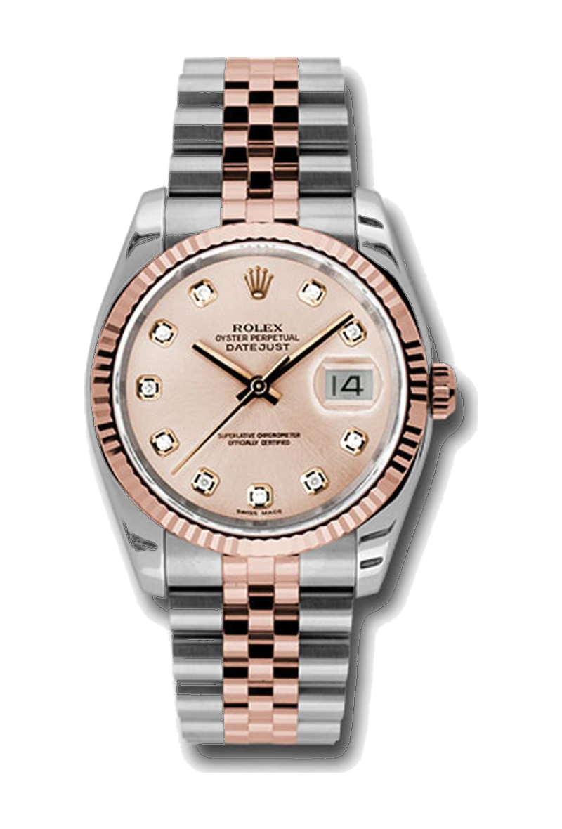 Rolex Datejust 36 116231 Pink champagne, set with diamonds dial