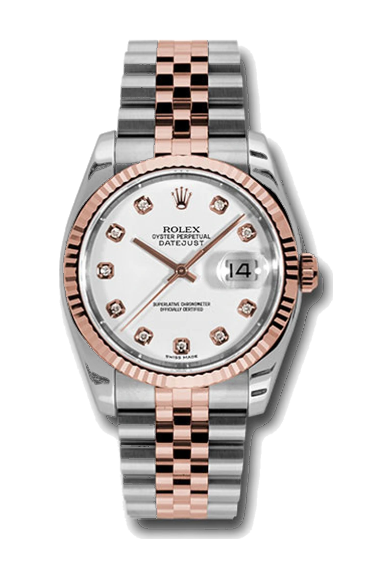 Rolex Datejust 36 116231 White, set with diamonds dial