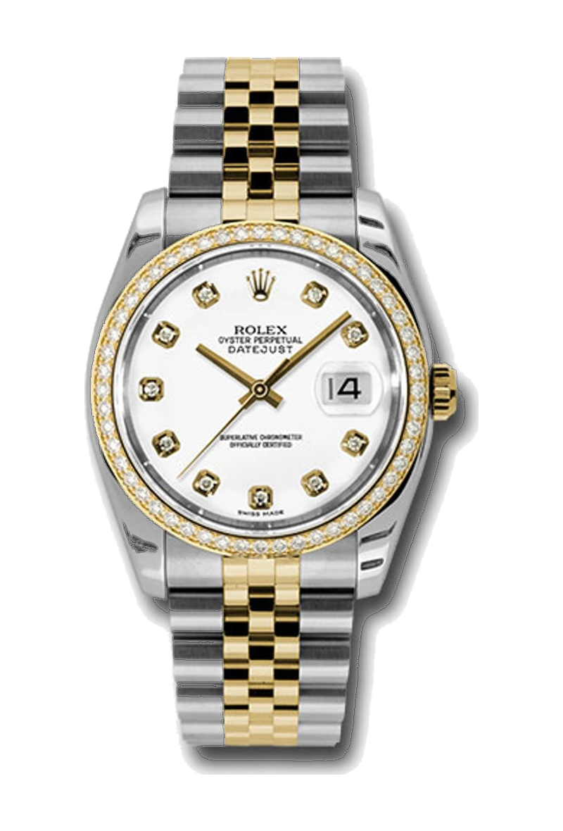 Rolex Datejust 36 116243 White, set with diamonds dial