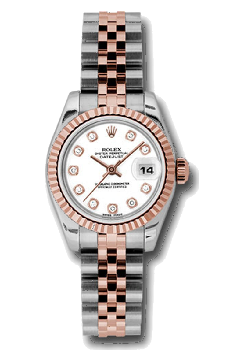 Rolex Datejust 26 179171 White, set with diamonds dial