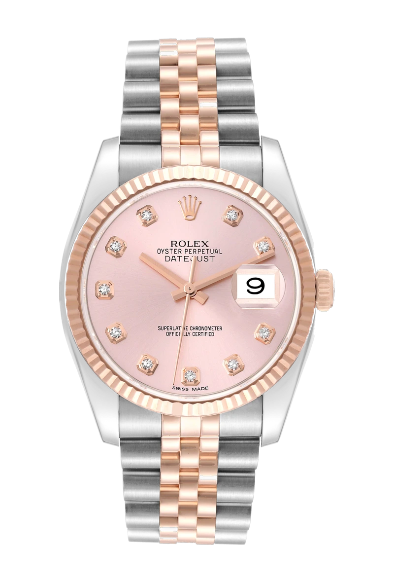 Rolex Datejust 36 116231 Pink champagne, set with diamonds dial
