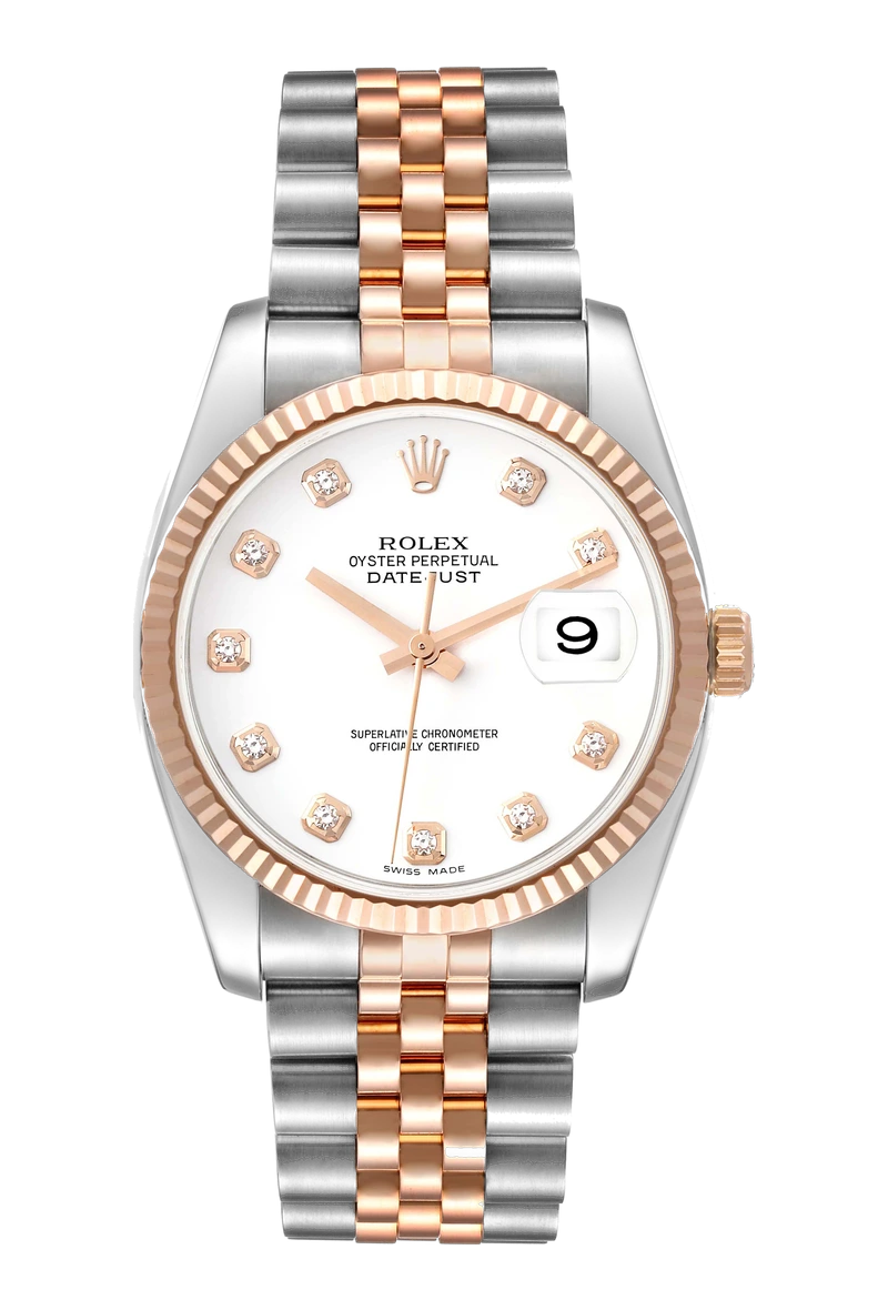 Rolex Datejust 36 116231 White, set with diamonds dial