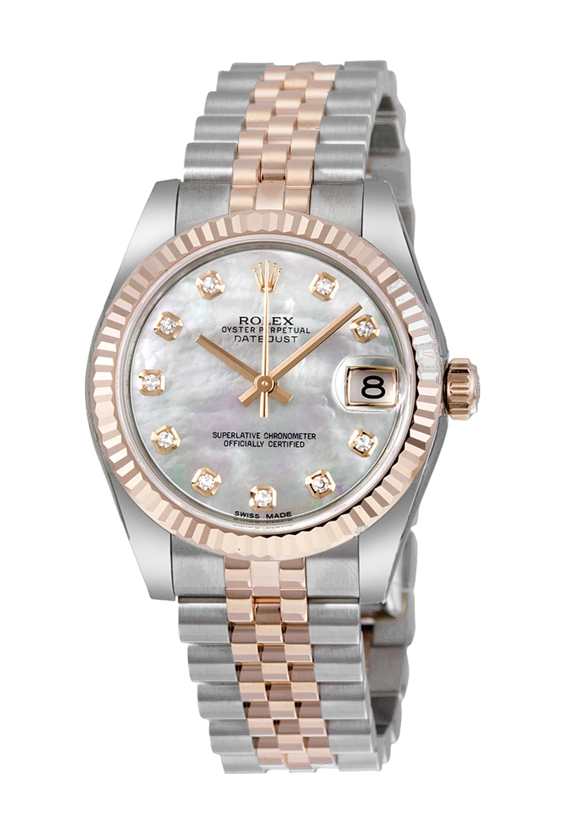 Rolex Datejust 31 178271 White mother-of-pearl 10, set with diamonds dial