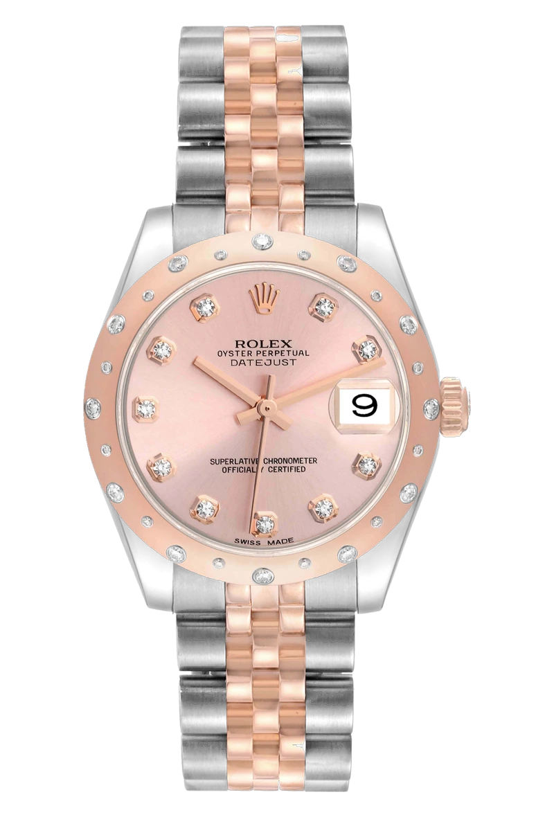 Rolex Datejust 178341 Pink, set with diamonds dial