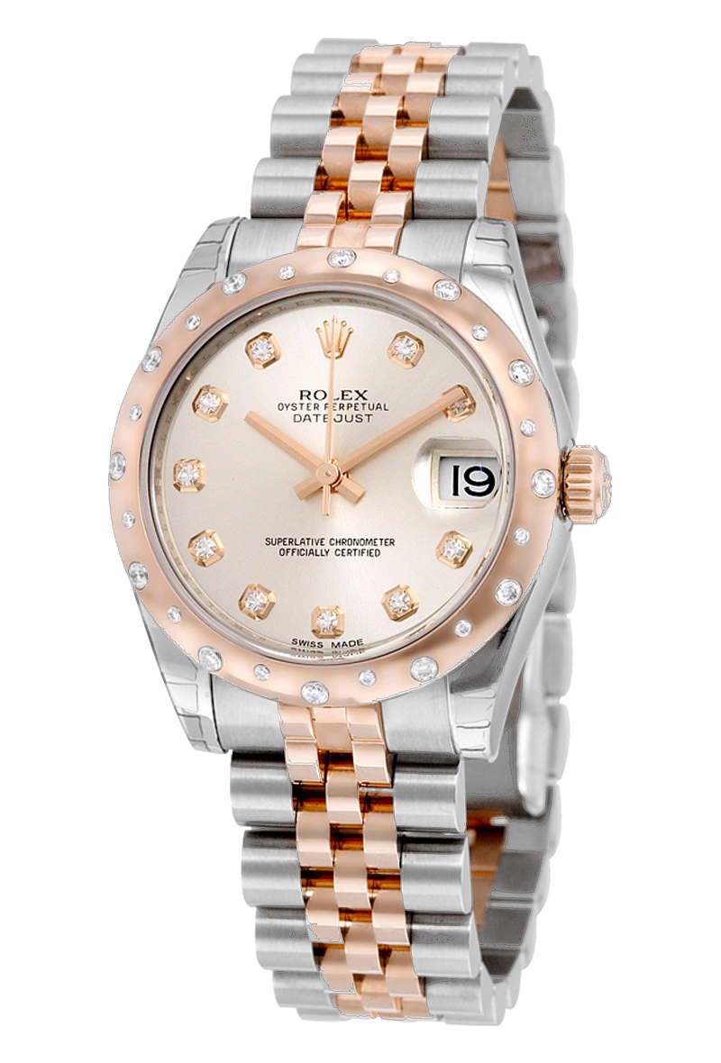 Rolex Datejust 178341 Silver, set with diamonds dial