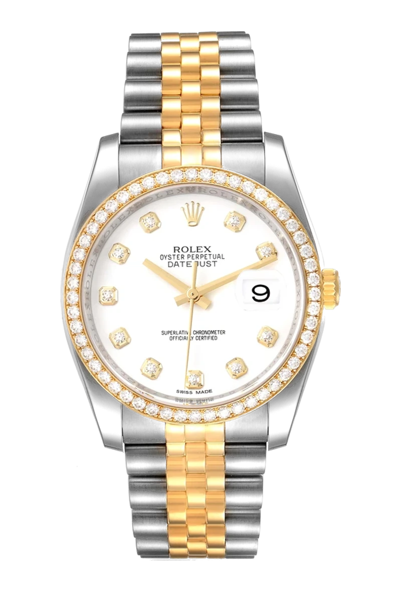 Rolex Datejust 36 116243 White, set with diamonds dial