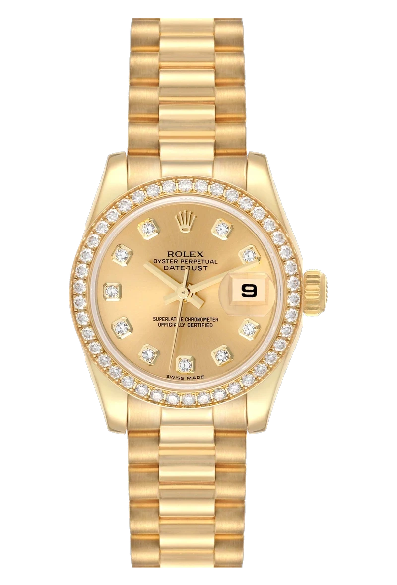Rolex Datejust 26 179138 Champagne, set with diamonds dial