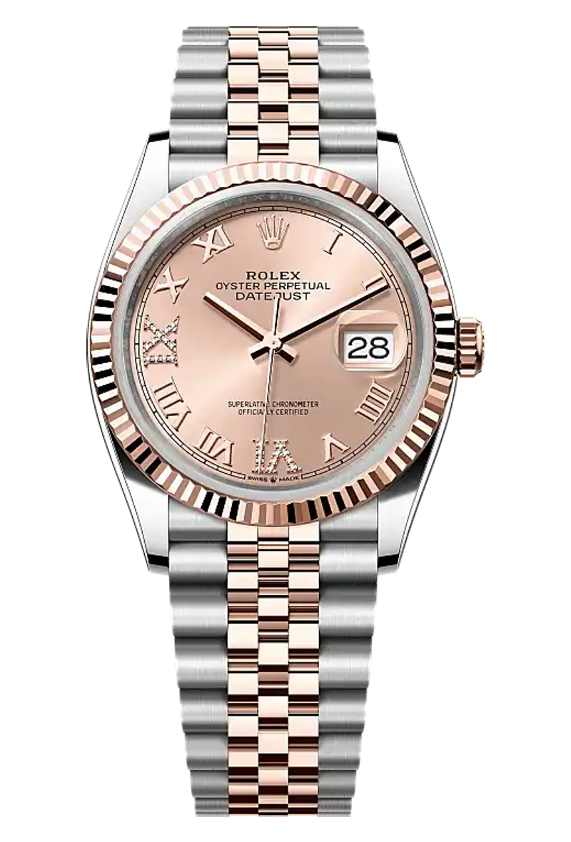 Rolex Datejust 126231 Rosé-colour set with diamonds dial