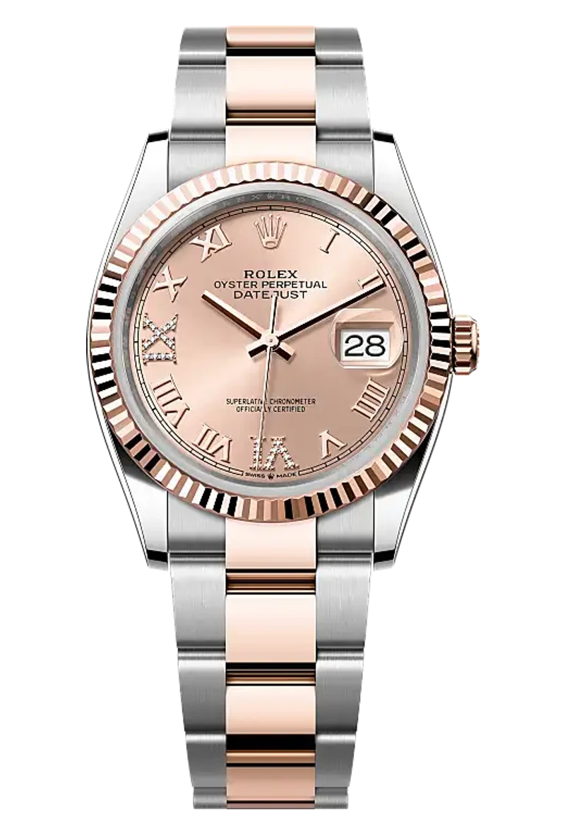 Rolex Datejust 126231 Rosé-colour set with diamonds dial