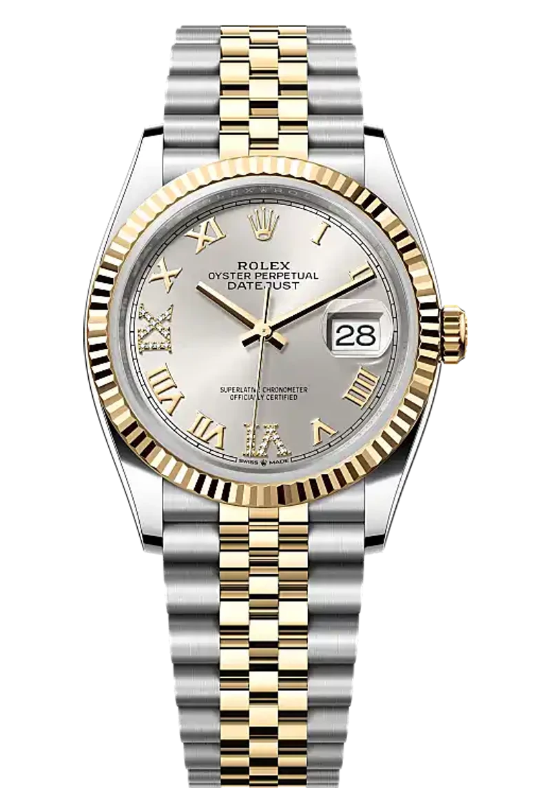 Rolex Datejust 126233 Silver set with diamonds dial
