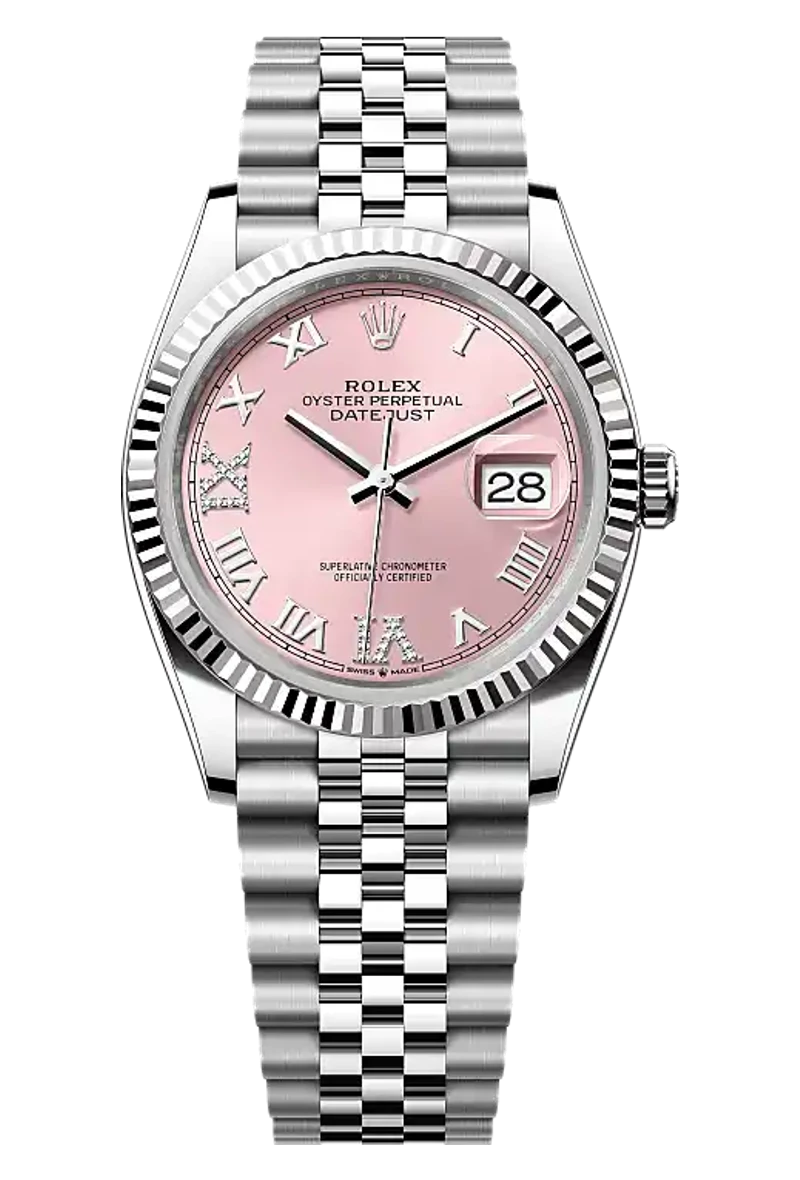 Rolex Datejust 126234 Pink set with diamonds dial