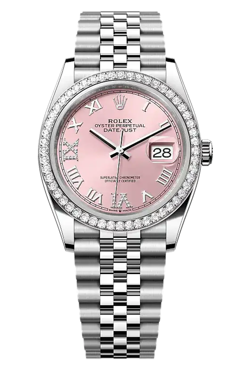 Rolex Datejust 126284RBR Pink set with diamonds dial