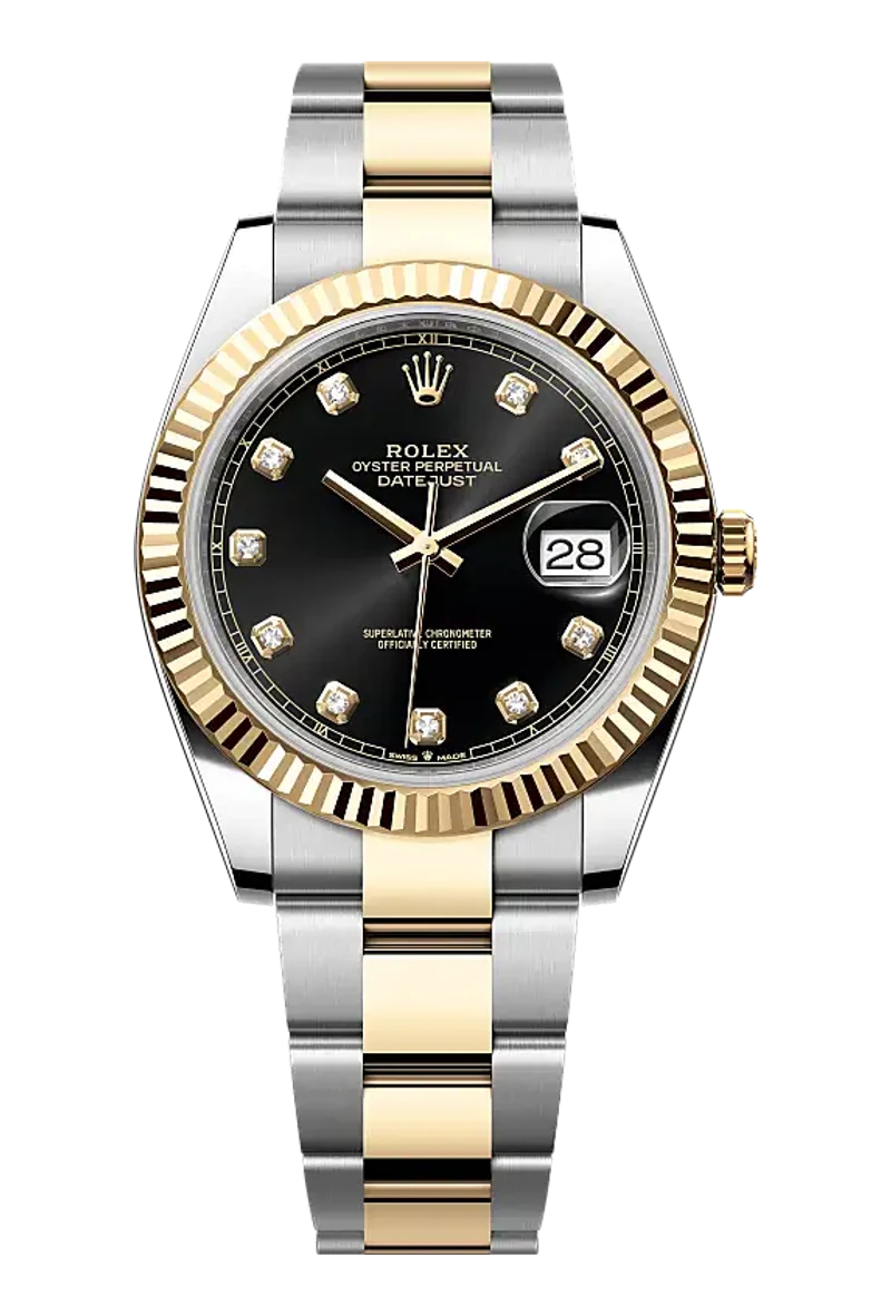 Rolex Datejust 126333 Bright black set with diamonds dial