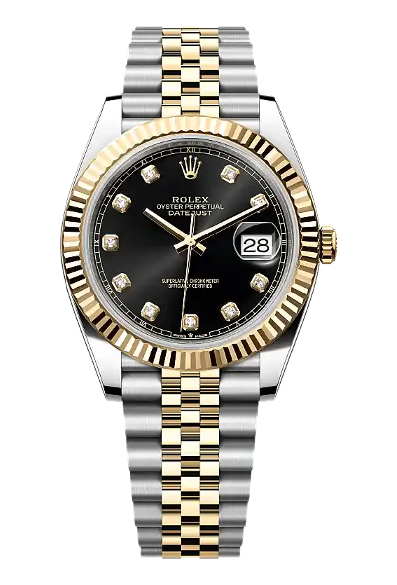 Rolex Datejust 126333 Bright black set with diamonds dial