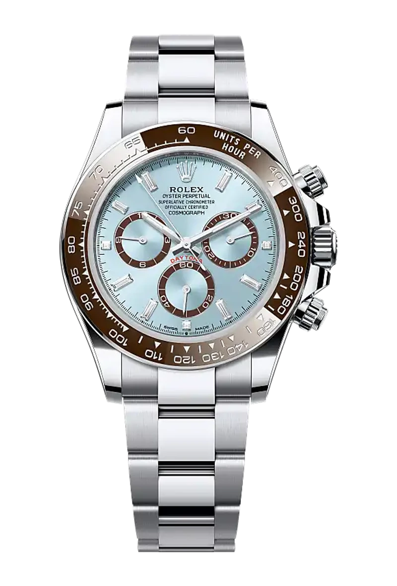 Rolex Daytona 126506 Ice blue, chestnut brown counter rings set with diamonds dial