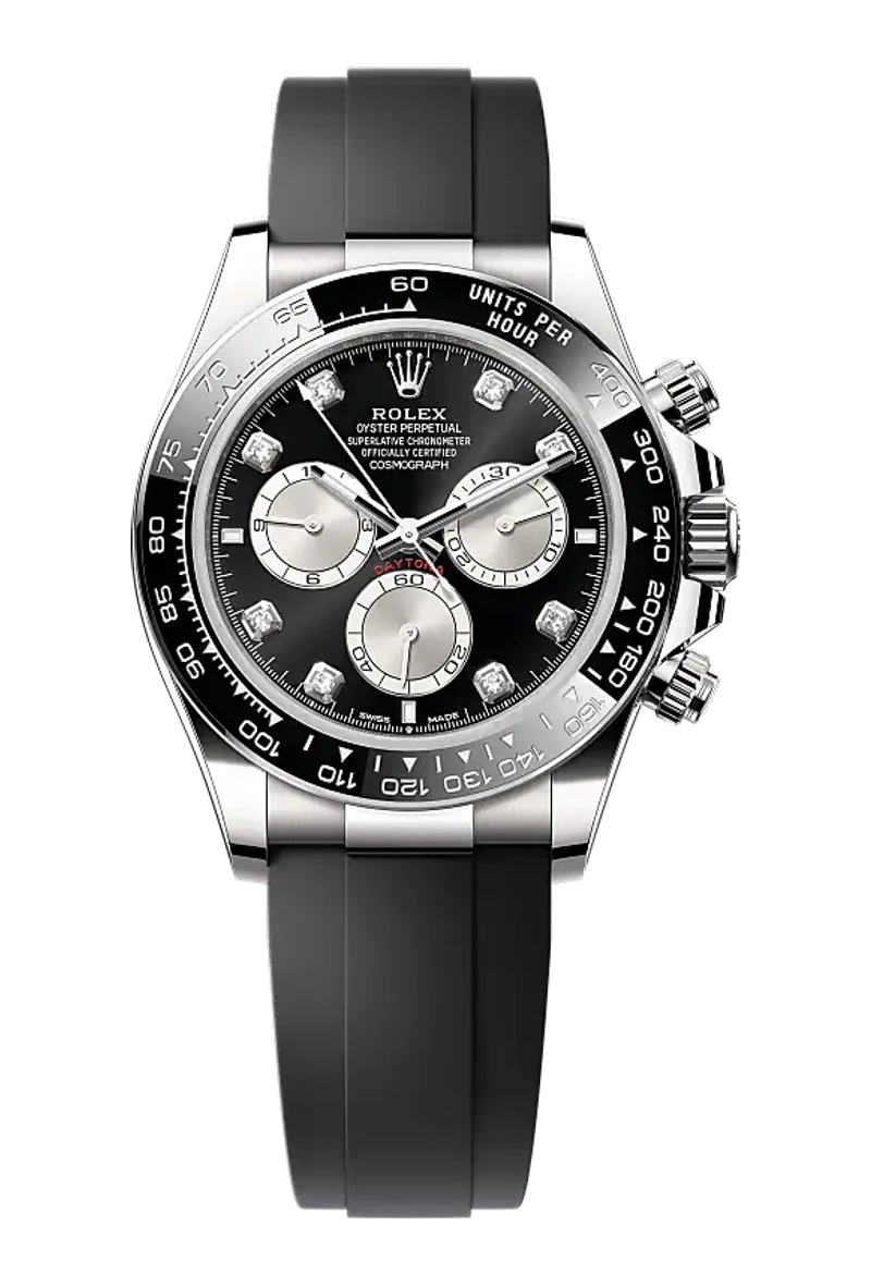 Rolex Cosmograph Daytona 126519LN Bright black and steel set with diamonds dial