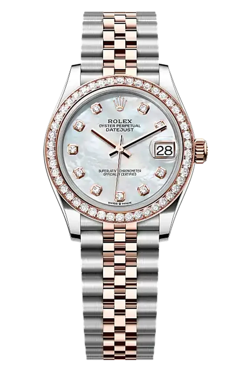 Rolex Datejust 278381RBR White mother-of-pearl set with diamonds dial