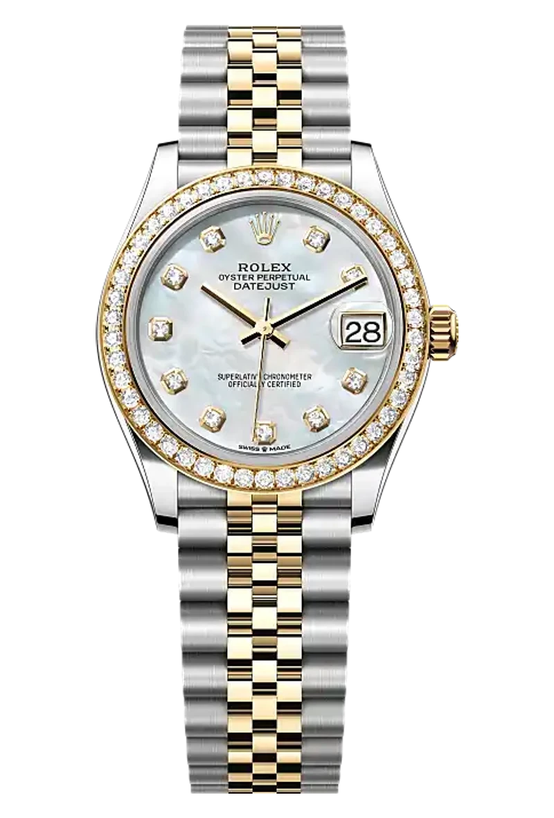 Rolex Datejust 278383RBR White mother-of-pearl set with diamonds dial