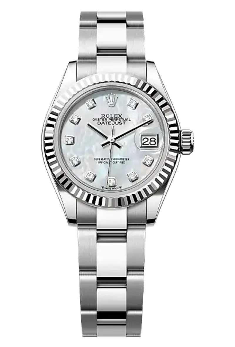 Rolex Lady-Datejust 279174 White mother-of-pearl set with diamonds dial