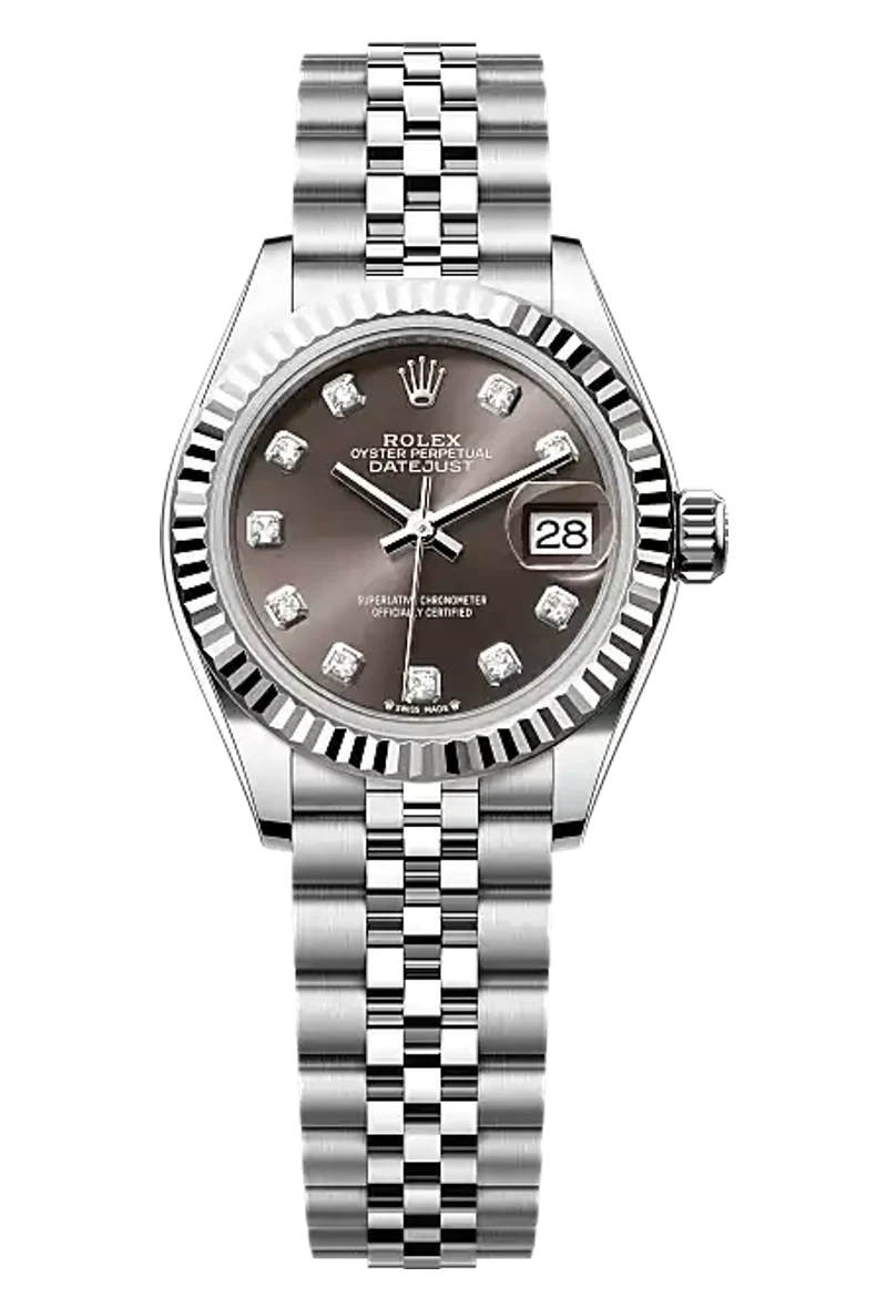 Rolex Lady-Datejust 279174 Dark grey set with diamonds dial