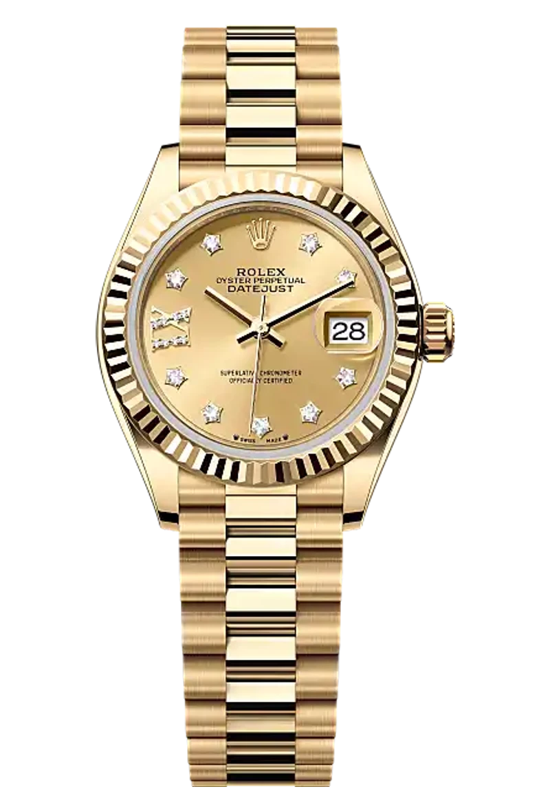 Rolex Datejust 28 279178 Champagne-colour set with diamonds dial
