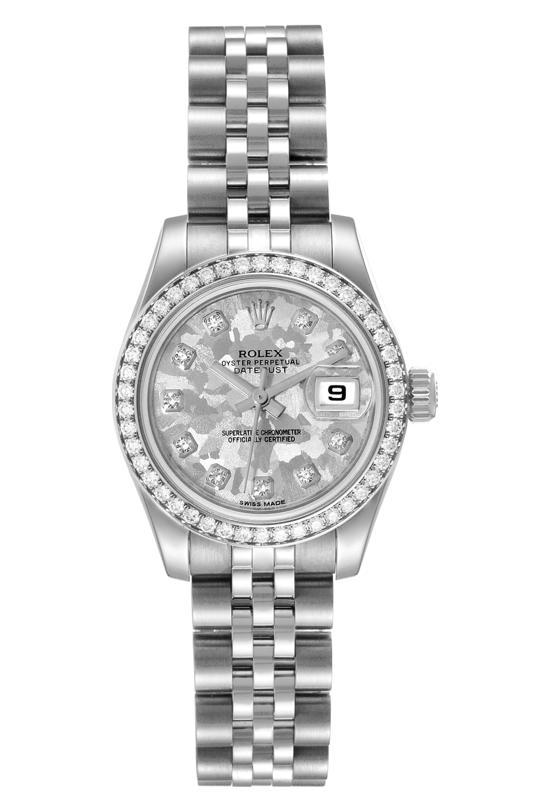 Rolex Datejust 26 179384RBR Silver gold crystals, set with diamonds dial