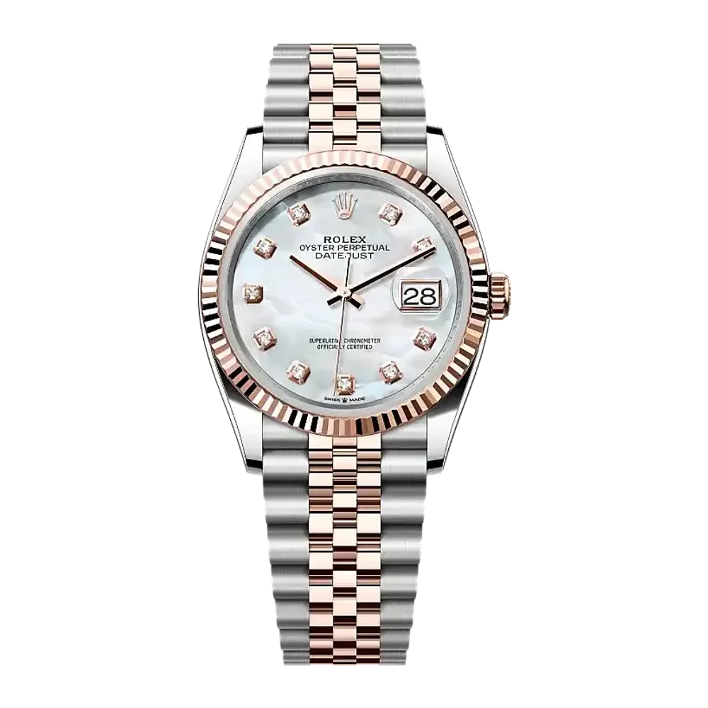 Rolex Datejust 126231 White mother-of-pearl set with diamonds dial