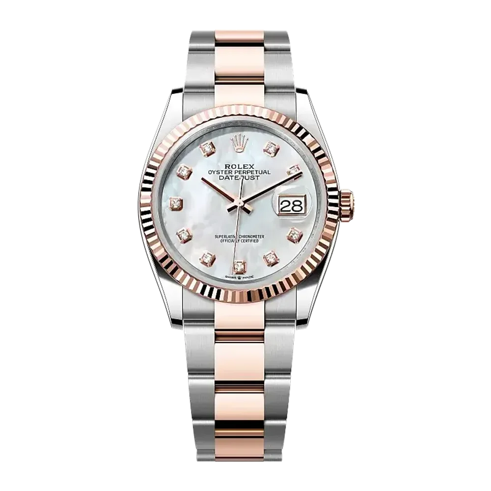 Rolex Datejust 126231 White mother-of-pearl set with diamonds dial