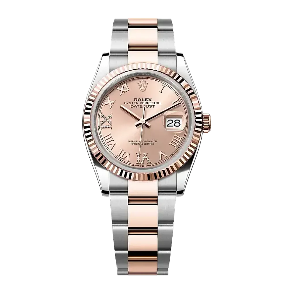 Rolex Datejust 126231 Rosé-colour set with diamonds dial