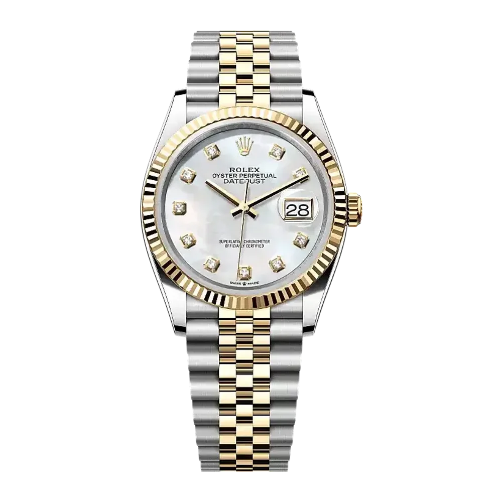 Rolex Datejust 126233 White mother-of-pearl set with diamonds dial