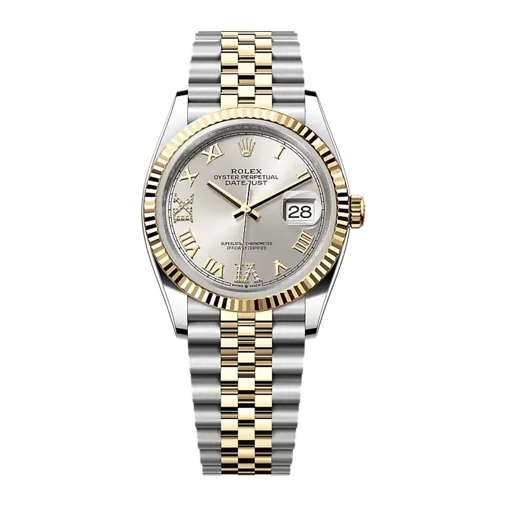 Rolex Datejust 126233 Silver set with diamonds dial