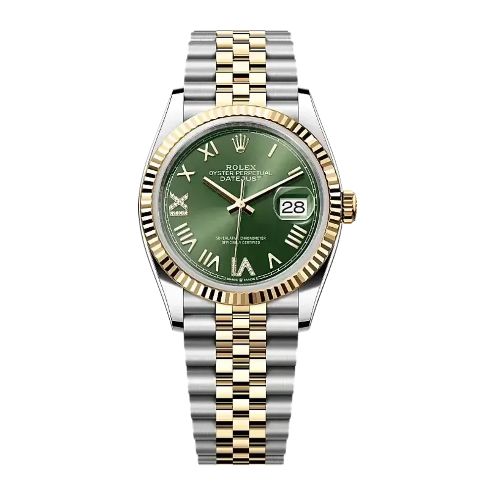 Rolex Datejust 126233 Olive green set with diamonds dial