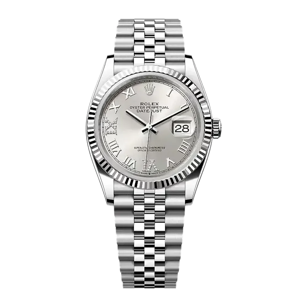Rolex Datejust 126234 Silver set with diamonds dial