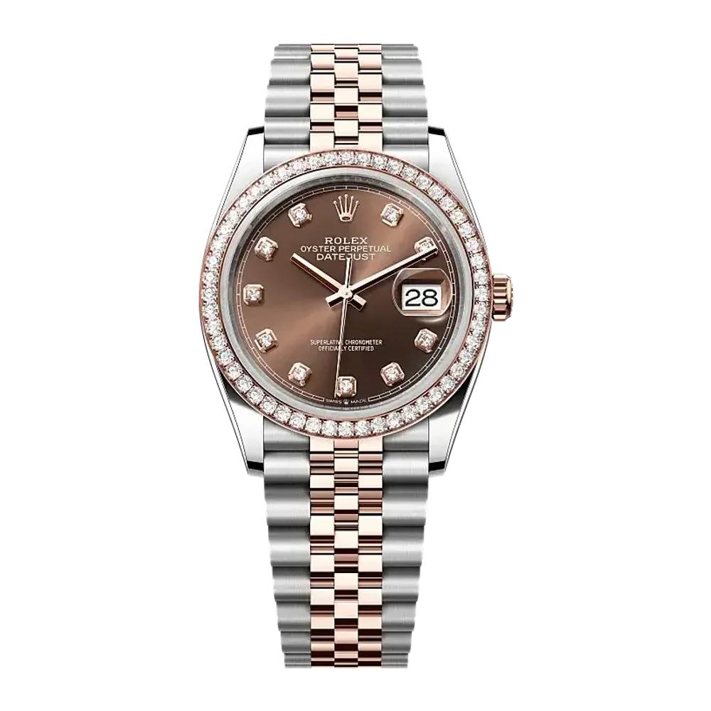 Rolex Datejust 126281RBR Chocolate set with diamonds dial