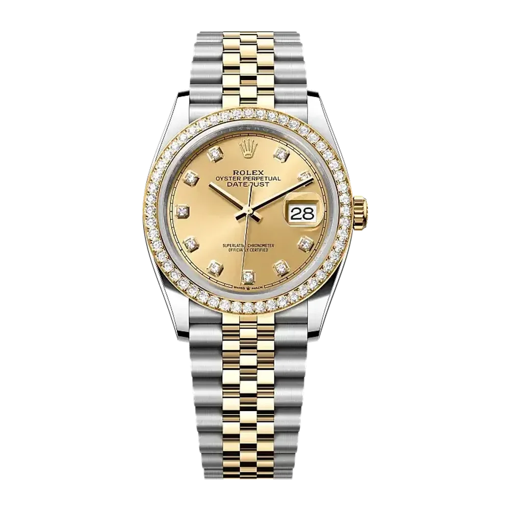 Rolex Datejust 126283RBR Champagne-colour set with diamonds dial