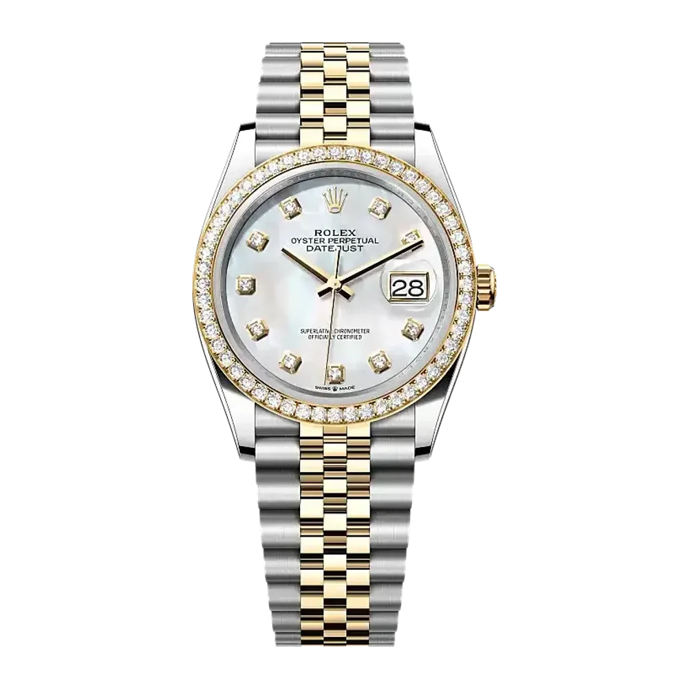 Rolex Datejust 126283RBR White mother-of-pearl set with diamonds dial