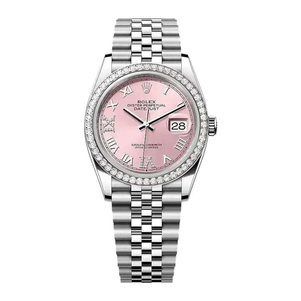 Rolex Datejust 126284RBR Pink set with diamonds dial