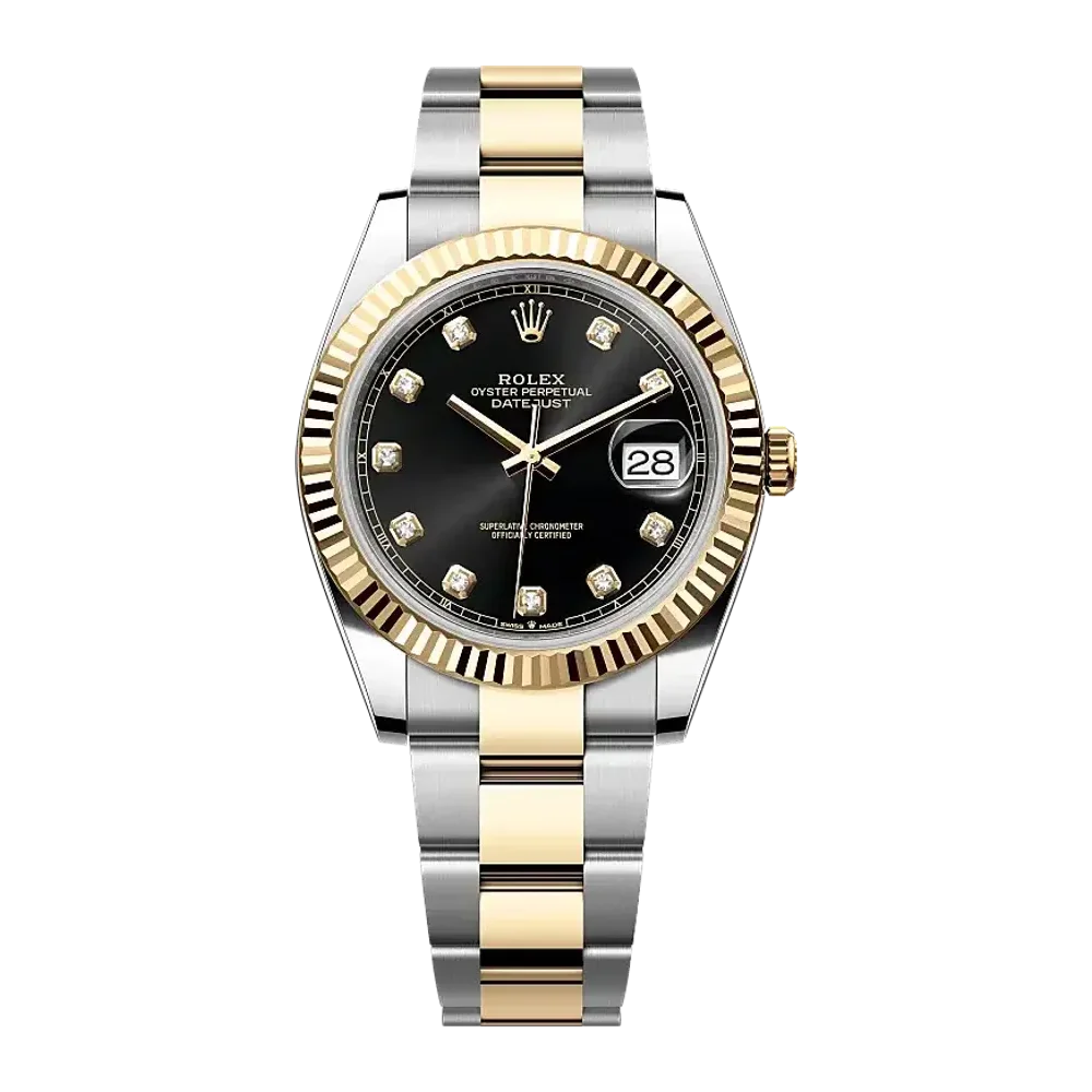 Rolex Datejust 126333 Bright black set with diamonds dial