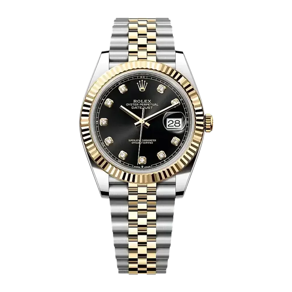 Rolex Datejust 126333 Bright black set with diamonds dial