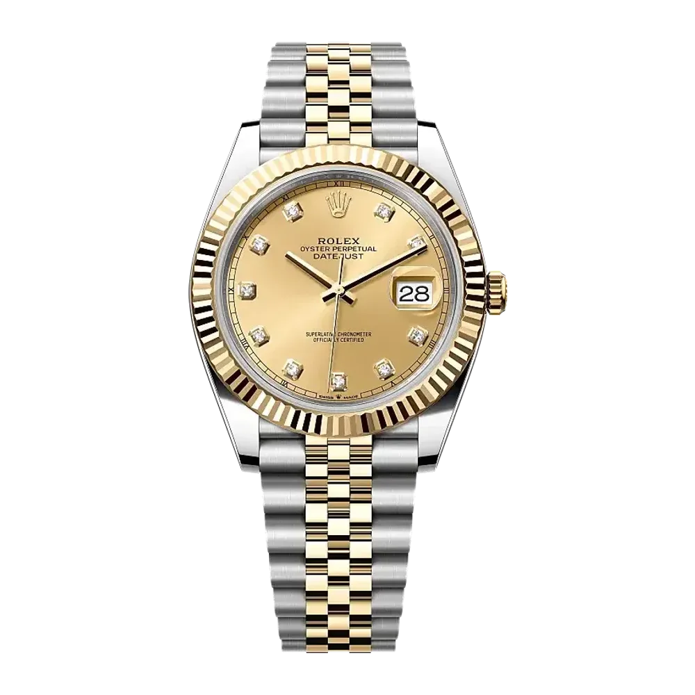 Rolex Datejust 126333 Champagne-colour set with diamonds dial