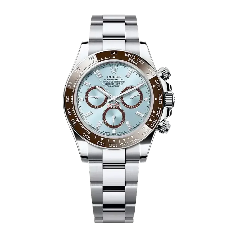 Rolex Daytona 126506 Ice blue, chestnut brown counter rings set with diamonds dial