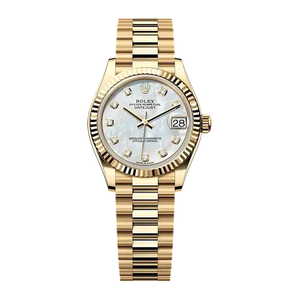 Rolex Datejust 278278 White mother-of-pearl set with diamonds dial