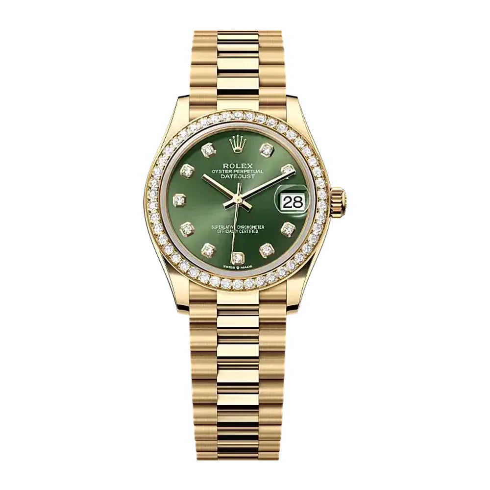 Rolex Datejust 278288RBR Olive green set with diamonds dial