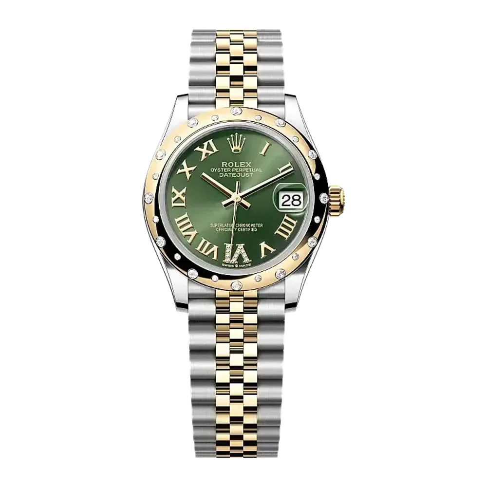 Rolex Datejust 278343RBR Olive green set with diamonds dial