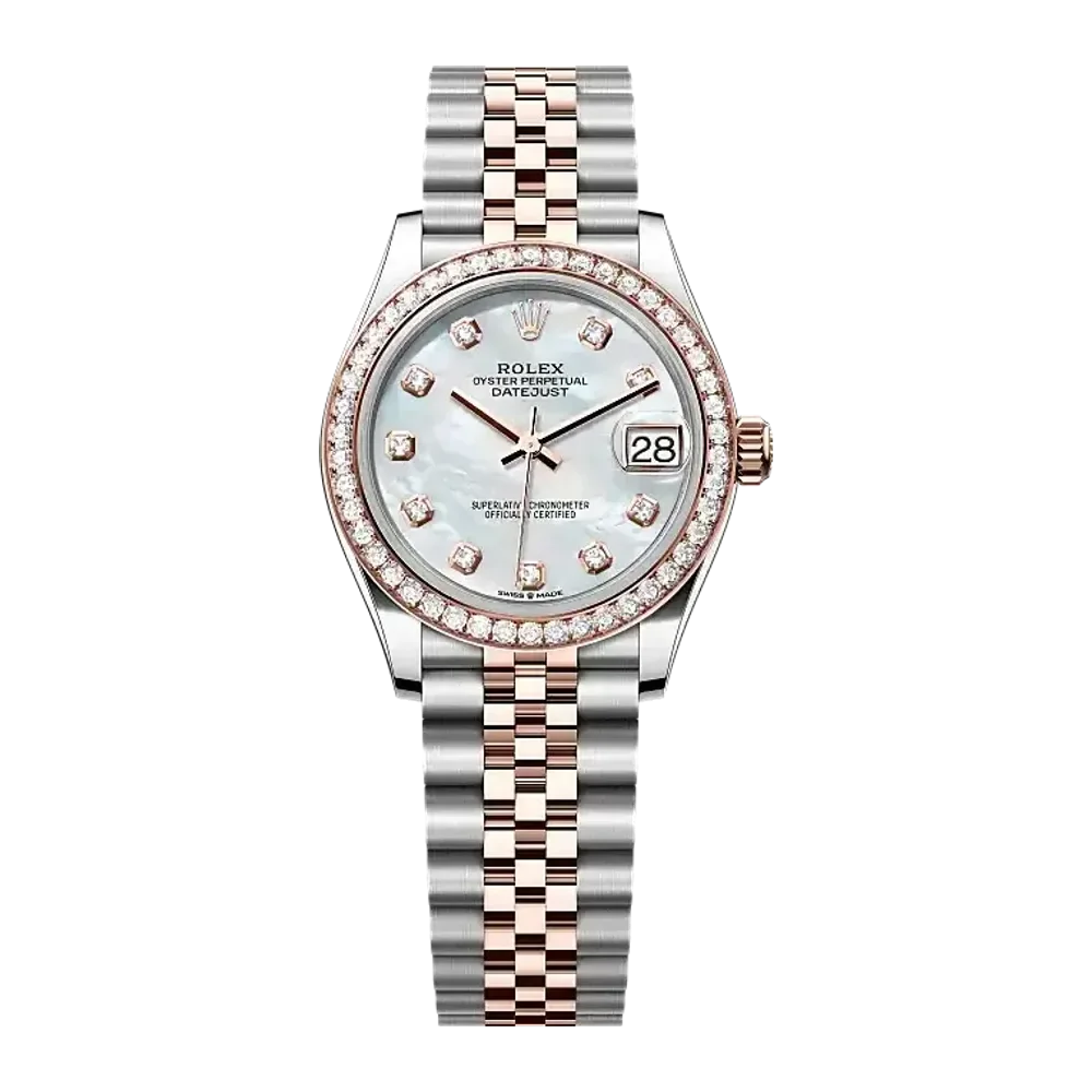 Rolex Datejust 278381RBR White mother-of-pearl set with diamonds dial