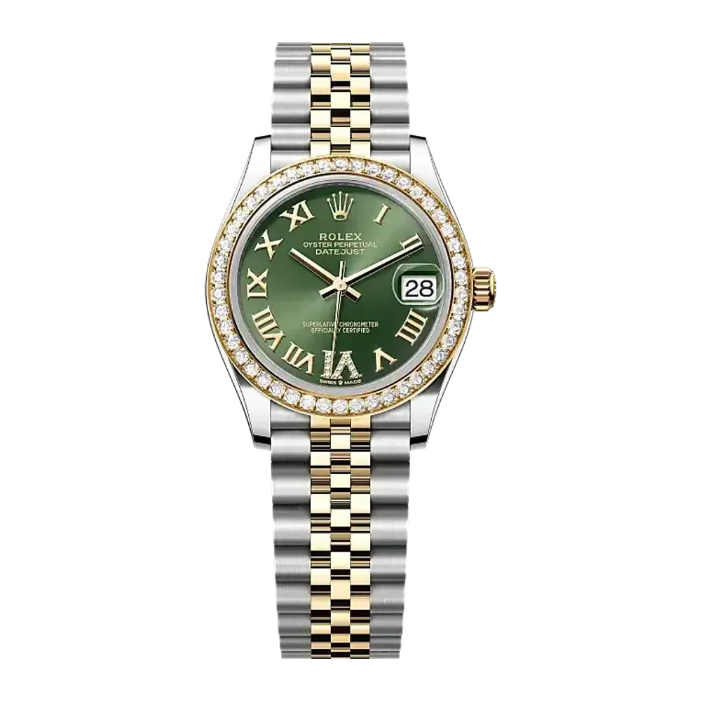 Rolex Datejust 278383RBR Olive green set with diamonds dial