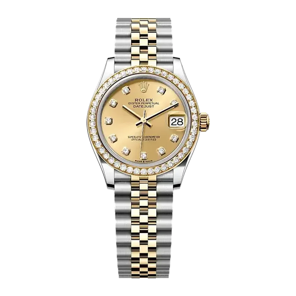 Rolex Datejust 278383RBR Champagne-colour set with diamonds dial